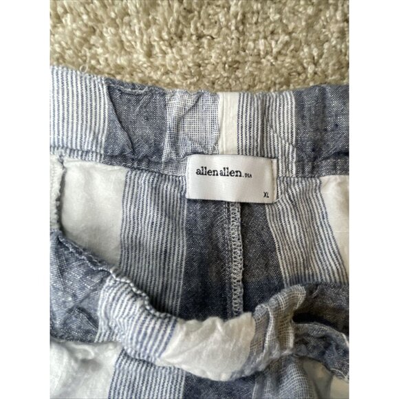 Allen Allen Women's XL Linen Pants Striped Wide Leg Beachy Coastal Boho - Picture 2 of 13